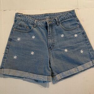 Embroidered Denim Women's Shorts